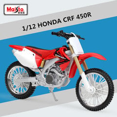 Maisto 1:12 HONDA CRF 450R sakausējuma krosa motociklu modeļa simulācija metāla sacīkšu motociklu modeļu kolekcija bērniem dāvana цена и информация | Коллекционные модели автомобилей | 220.lv