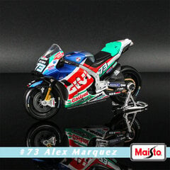 Maisto 1:18 Moto GP 2023 Honda LCR Team #73 Marquez brauc ar licencētu simulācijas sakausējuma motociklu modeli Collecti цена и информация | Коллекционные модели автомобилей | 220.lv