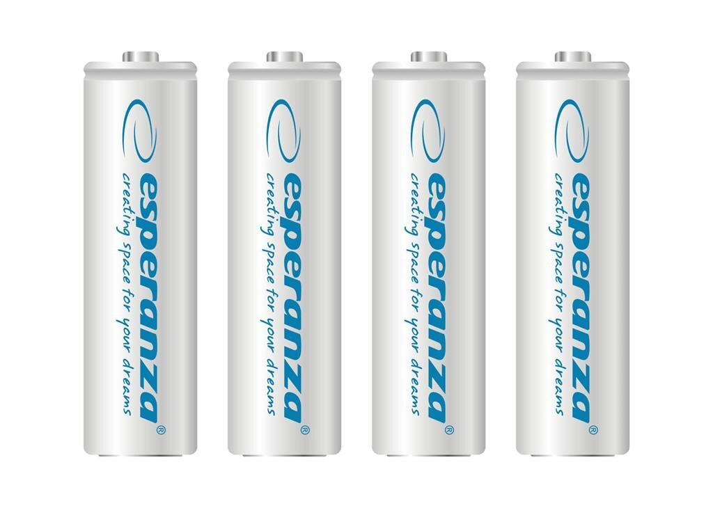 Uzlādējamā baterija Esperanza EZA104W Ni-MH AA 2000 MAH x 4 цена и информация | Baterijas | 220.lv