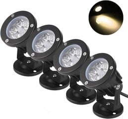 4PCS āra apgaismojums ar pamatni 10W 220V IP65 ūdensizturīgs regulējams prožektors Led prožektors dārza lampas apgaismojums celiņiem augi balkons ter цена и информация | Настенные светильники | 220.lv