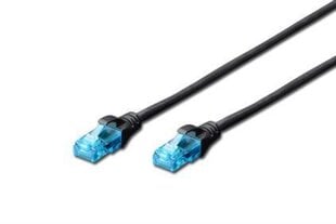 DIGITUS Premium CAT 5e UTP patch 1,0m cable black cena un informācija | Kabeļi un vadi | 220.lv