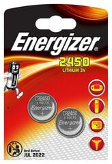 ENERGIZER Lithium CR2450 3V B2 baterija, 620 mAh (diam.24.5mm x 3mm) cena un informācija | Akumulatori, lādētāji un piederumi | 220.lv