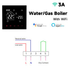 Tuya Wifi viedā termostata LCD displeja skārienekrāns elektriskās grīdas apsildei. Ūdens/gāzes katla temperatūras tālvadības pults — viedā temperatūras kontroles sistēma — AliExpress цена и информация | Аксессуары для телевизоров и Smart TV | 220.lv