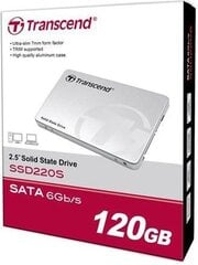 Transcend 220S 120GB SATA3 (TS120GSSD220S) cena un informācija | Iekšējie cietie diski (HDD, SSD, Hybrid) | 220.lv