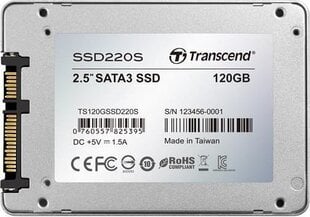 Transcend 220S 120GB SATA3 (TS120GSSD220S) цена и информация | Внутренние жёсткие диски (HDD, SSD, Hybrid) | 220.lv