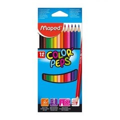 Krāsaini zīmuļi MAPED Color Peps Star, 12 krāsas цена и информация | Принадлежности для рисования, лепки | 220.lv