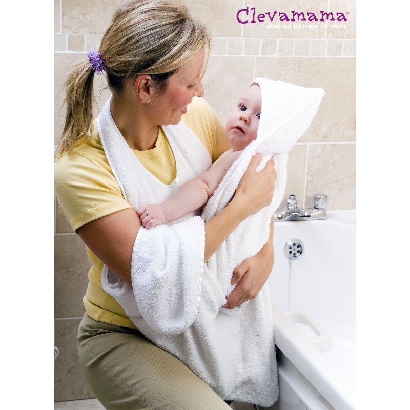 Cleva Mama baby dvielis Splash N Wrap White 2921 cena un informācija | Mazuļa mazgāšana | 220.lv