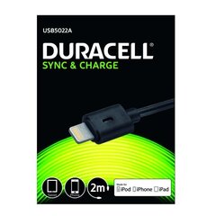 Duracell Mfi Сертифицированный USB на Lightning 8pin Кабель данных & Заряда 2m (MD819) цена и информация | Кабели для телефонов | 220.lv