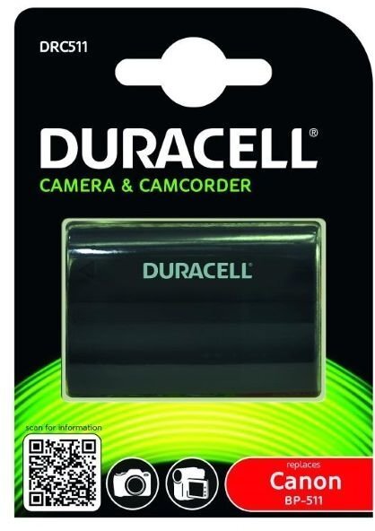 Duracell akumulators Canon BP-511 1400mAh cena un informācija | Akumulatori fotokamerām | 220.lv