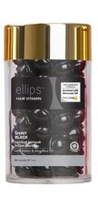 ELLIPS Shiny Black vitamīni tumšiem matiem, kapsulas 1 ml x N50 cena un informācija | Kosmētika matu stiprināšanai | 220.lv