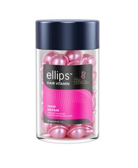 ELLIPS Hair Repair Pro Keratin vitamīni bojātiem matiem ar keratīnu, kapsulas 1 ml x N50 cena un informācija | Kosmētika matu stiprināšanai | 220.lv