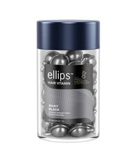 ELLIPS Silky Black Pro Keratin vitamīni tumšiem matiem ar keratīnu, kapsulas 1 ml x N50 cena un informācija | Kosmētika matu stiprināšanai | 220.lv