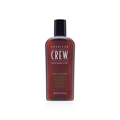 AMERICAN CREW 3 vienā tējas koka šampūns, kondicionieris un ķermeņa mazgāšanas līdzeklis 100 ml cena un informācija | Dušas želejas, eļļas | 220.lv