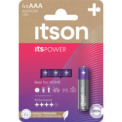 itson itsPOWER elementi Alkaline LR03IPO/4CP cena un informācija | Baterijas | 220.lv