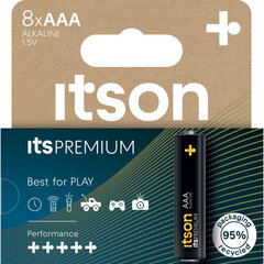 itson itsPREMIUM elementi Alkaline LR03IPR/8HH cena un informācija | Baterijas | 220.lv