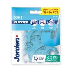 JORDAN 3-in-1 Flosser zobu diegs ar turētāju N50 cena un informācija | Zobu pastas, birstes | 220.lv