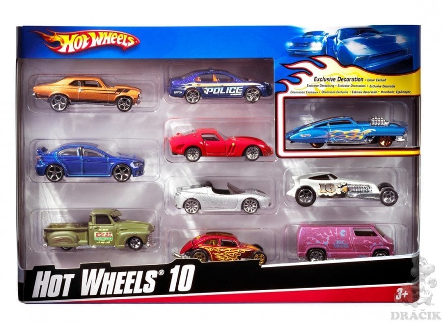 Auto modeļu komplekts Hot Wheels, 54886, 10 gab. cena un informācija | Rotaļlietas zēniem | 220.lv