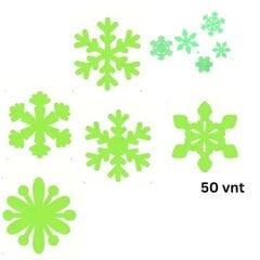 Sniega pārslas logiem, 50 gab. cena un informācija | Ziemassvētku dekorācijas | 220.lv