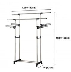 Herzberg HG-03275: Regulējams dubultā rotējošs drēbju pakaramais cena un informācija | Drēbju pakaramie | 220.lv