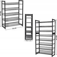 Metāla apavu skapis 5 plaukti melns cena un informācija | Apavu skapji, apavu plaukti, priekšnama soliņi | 220.lv