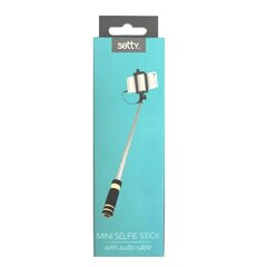 Setty Mini Kabatas Selfie Stick 61cm Teleskopisks - (fiksātors 6-8.5cm) ar 3.5mm Audio Jack un foto pogu rokturī Melns цена и информация | Моноподы для селфи («Selfie sticks») | 220.lv