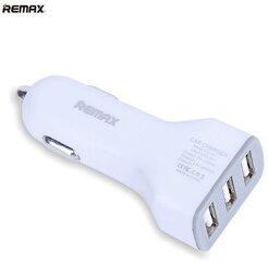 Remax CC-301 Universāls 2.1A / 1A Auto 12V/24V Lādētājs ar 3 USB Ligzdām (Planšetdatoram / Telefonam) Balts cena un informācija | Lādētāji un adapteri | 220.lv