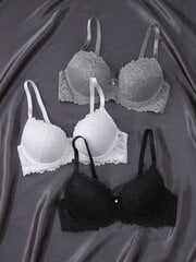 3gab Floral Lace Underwire Bra apakšveļa·Daudzkrāsains·80C cena un informācija | Krūšturi | 220.lv