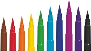 Flomāsteri COLORINO Brush, 10 krāsas cena un informācija | Modelēšanas un zīmēšanas piederumi | 220.lv