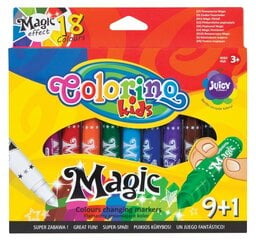 Фломастеры с меняющимся цветом COLORINO KIDS Magic, 9+1 шт. цена и информация | Принадлежности для рисования, лепки | 220.lv