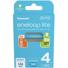 Panasonic eneloop akumulators lite AAA 550 4BP cena un informācija | Baterijas | 220.lv