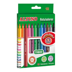 Классические фломастеры ALPINO Markers в 12 цветах цена и информация | Принадлежности для рисования, лепки | 220.lv