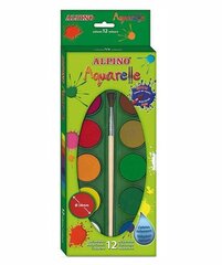 Акварель с кистью Alpino, 12 цветов цена и информация | Принадлежности для рисования, лепки | 220.lv