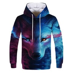 (WD137-XXS）Maģiskā krāsa Galaxy Wolf Hoodie Hoodies Vīriešu цена и информация | Мужские толстовки | 220.lv