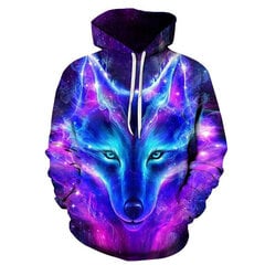 (WY1108-XXS）Maģiskā krāsa Galaxy Wolf Hoodie Hoodies Vīriešu цена и информация | Мужские толстовки | 220.lv