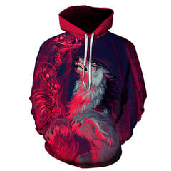 (WD68-XXS）Maģiskā krāsa Galaxy Wolf Hoodie Hoodies Vīriešu цена и информация | Мужские толстовки | 220.lv