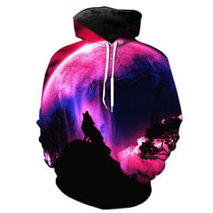 (HL010-XXS）Maģiskā krāsa Galaxy Wolf Hoodie Hoodies Vīriešu цена и информация | Мужские толстовки | 220.lv