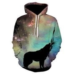 (HL011-XXS）Maģiskā krāsa Galaxy Wolf Hoodie Hoodies Vīriešu цена и информация | Мужские толстовки | 220.lv