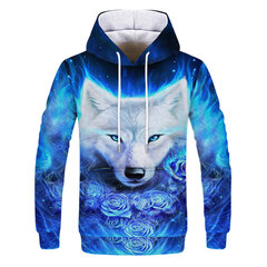 (WD39-XXS）Maģiskā krāsa Galaxy Wolf Hoodie Hoodies Vīriešu цена и информация | Мужские толстовки | 220.lv