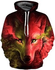 (WD70-XXS）Maģiskā krāsa Galaxy Wolf Hoodie Hoodies Vīriešu цена и информация | Мужские толстовки | 220.lv