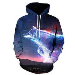 (HL006-XXS）Maģiskā krāsa Galaxy Wolf Hoodie Hoodies Vīriešu цена и информация | Мужские толстовки | 220.lv