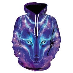 (WD151-XXS）Maģiskā krāsa Galaxy Wolf Hoodie Hoodies Vīriešu цена и информация | Мужские толстовки | 220.lv