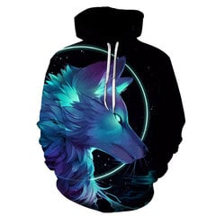 (WD69-XXS）Maģiskā krāsa Galaxy Wolf Hoodie Hoodie Vīriešu цена и информация | Мужские толстовки | 220.lv