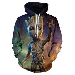 (W-1481-XXS）Guardians of the Galaxy Groot vīriešu kapuces, džemperi, 3D drukāts цена и информация | Мужские толстовки | 220.lv