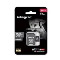 Карта памяти Micro SD + встроенный адаптер 64 ГБ microSDXC UltimaPro цена и информация | Карты памяти для мобильных телефонов | 220.lv