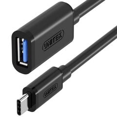 Unitek Cable USB type-C to USB AF, Y-C476BK цена и информация | Кабели и провода | 220.lv