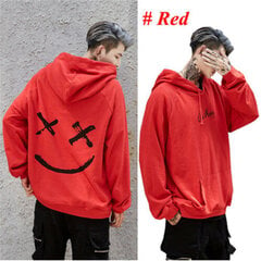 (Kā redzams attēlā-M）8krāsu Vīriešu Hoodie Džemperi Smile Print Galvassegas Hoodie Hip Hop Streetwear Apģērbu Topi Liela izmēra цена и информация | Мужские толстовки | 220.lv