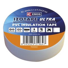 Izolācijas lente PVC 19mm x 013mm x 20m, White cena un informācija | Rokas instrumenti | 220.lv