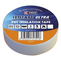 Izolācijas lente PVC IZOTAPE ULTRA 15/10 balta cena un informācija | Rokas instrumenti | 220.lv