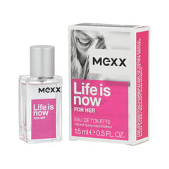 Mexx Life Is Now For Her EDT для женщин, 15 мл цена и информация | Женские духи | 220.lv