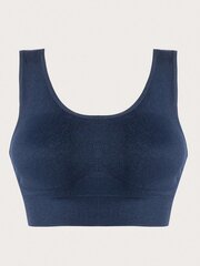 Plus Solid Wireless Bra·Navy Blue·3XL цена и информация | Нательные женские майки | 220.lv